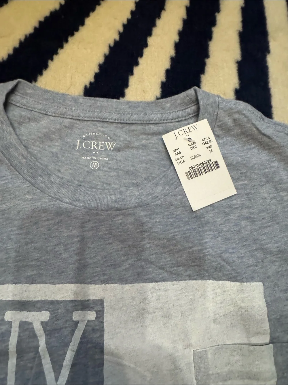 J. Crew Men’s NY Anchor Graphic Tee - Heather Gray